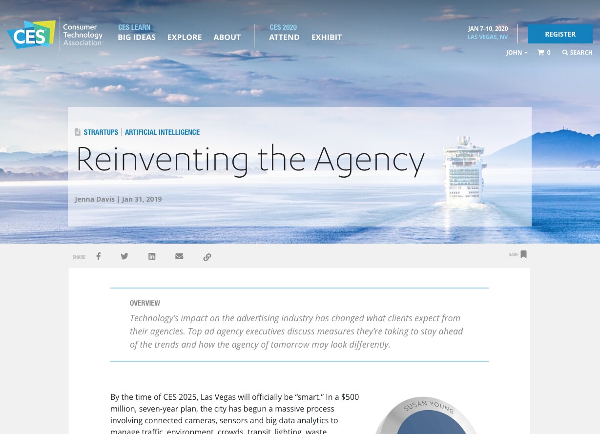 CES Evergreen article page